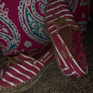 Red Striped Sperry Katama Shoes